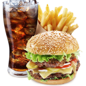 with fries and soda